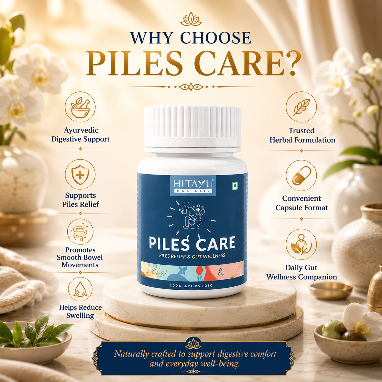 Piles Care | Piles Relief & Gut Wellness | 60 Capsules