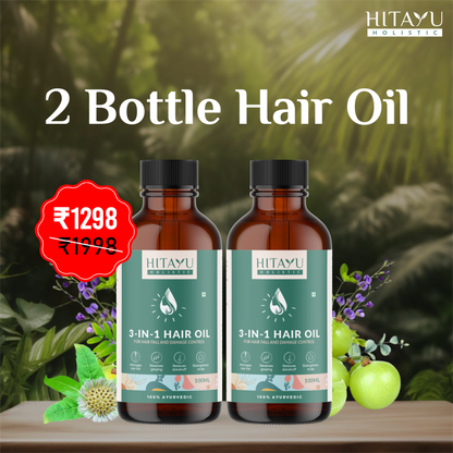 3‑in‑1 Ayurvedic Hair Oil | Chemical-Free | With 30+ Ayurvedic Herbs
