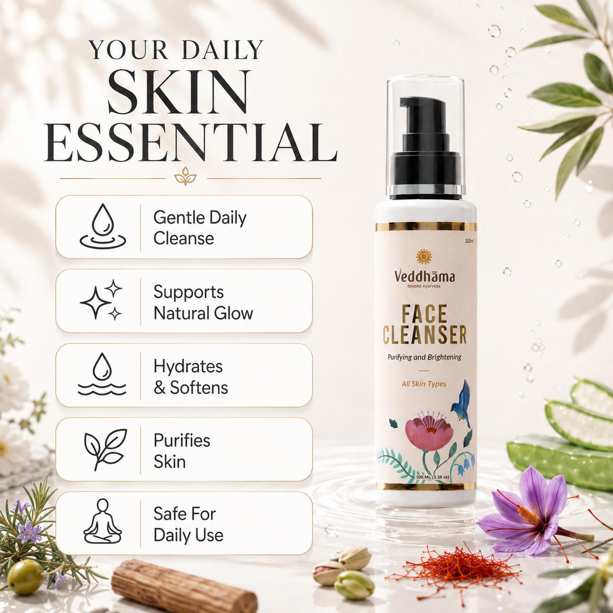 Face Cleanser | Gentle Cleanse + Glow + Hydration | 100% Natural
