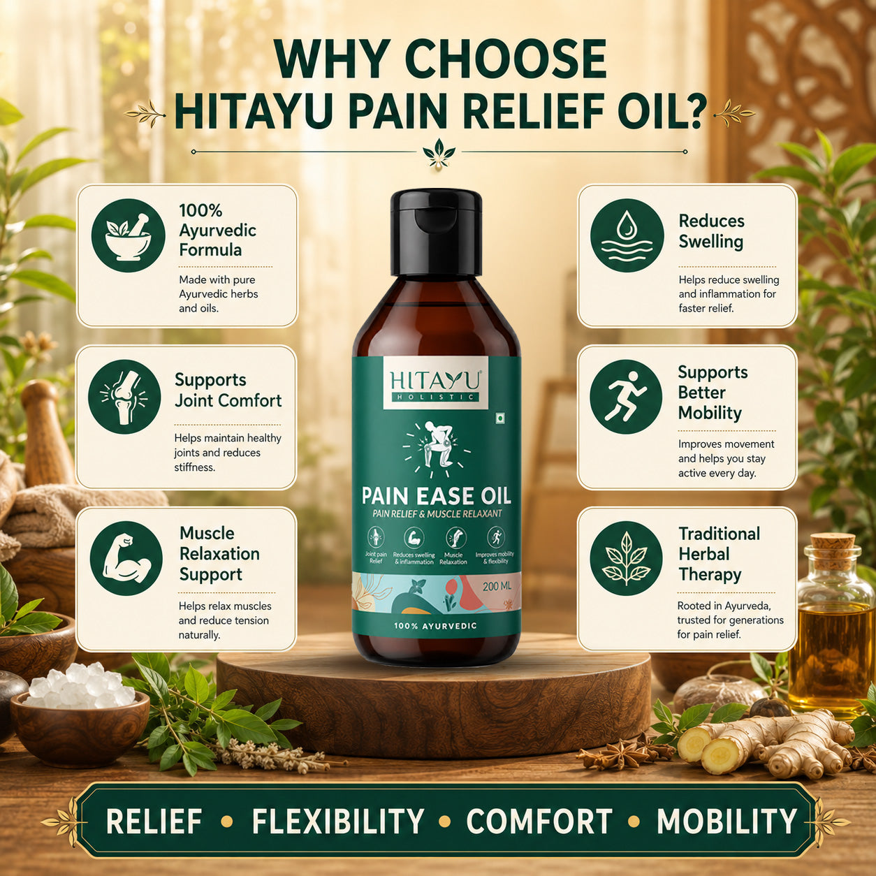 Pain Ease Oil – Ayurvedic Joint & Muscle Comfort Oil