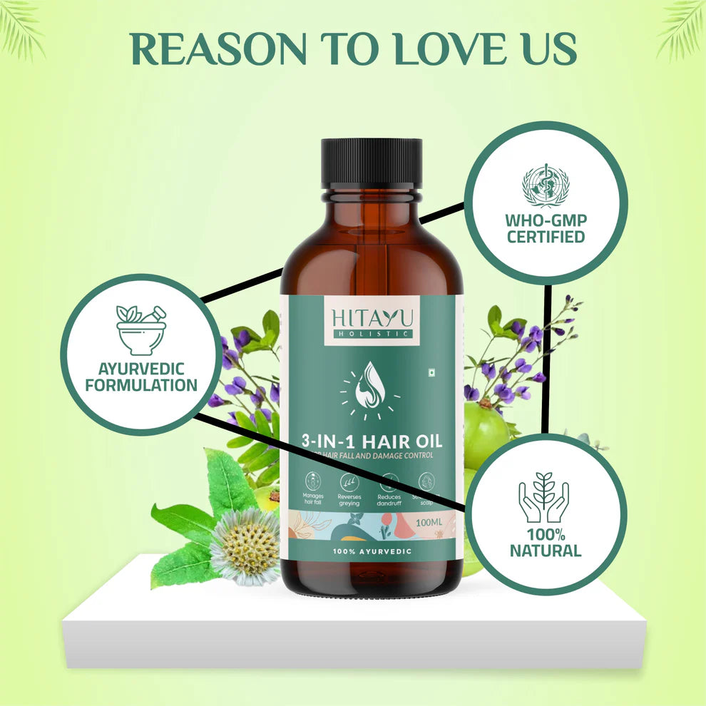 3‑in‑1 Ayurvedic Hair Oil