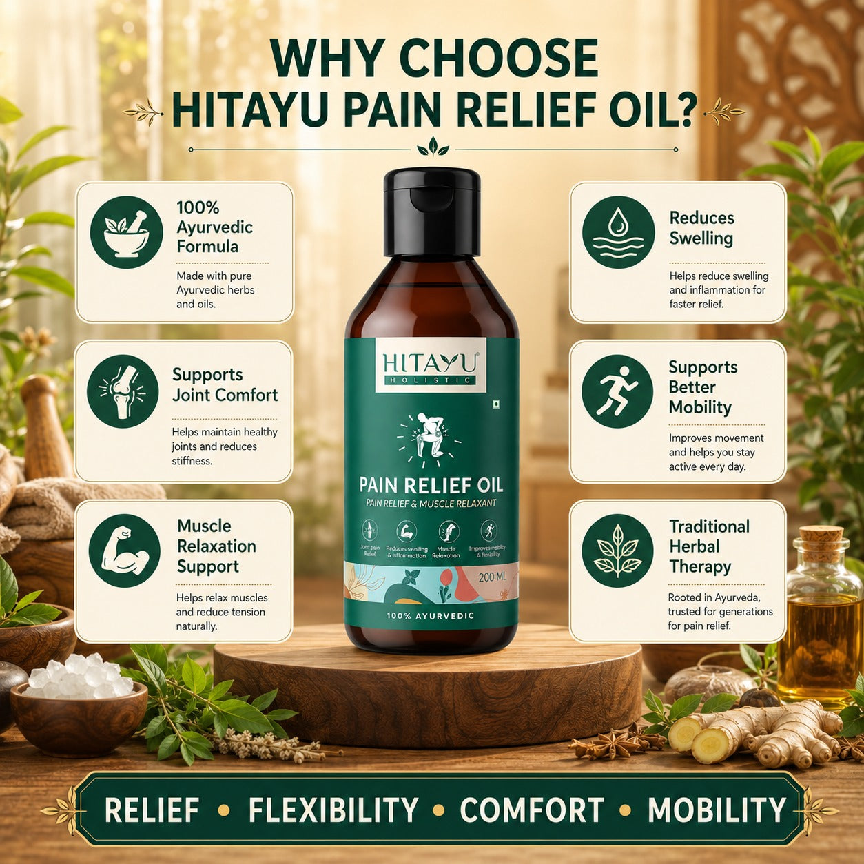 Pain Relief Oil – Ayurvedic Joint & Muscle Comfort Oil