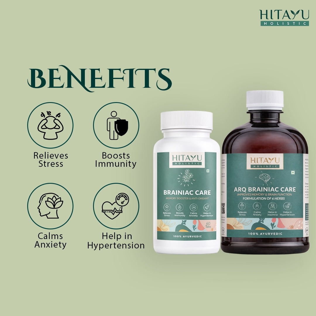 Brainiac Care + Arq Brainiac | Ayurvedic Support for Sleep, Focus & Mental Wellness
