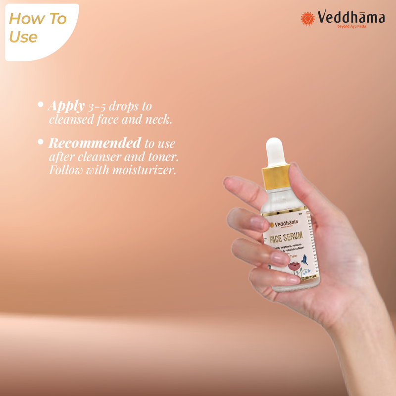 Ayurvedic Face Serum | Brightening + Collagen Boost | 100% Oil-Free
