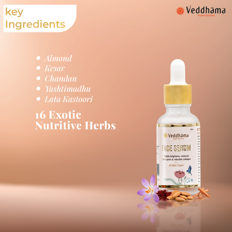 Ayurvedic Face Serum | Brightening + Collagen Boost | 100% Oil-Free